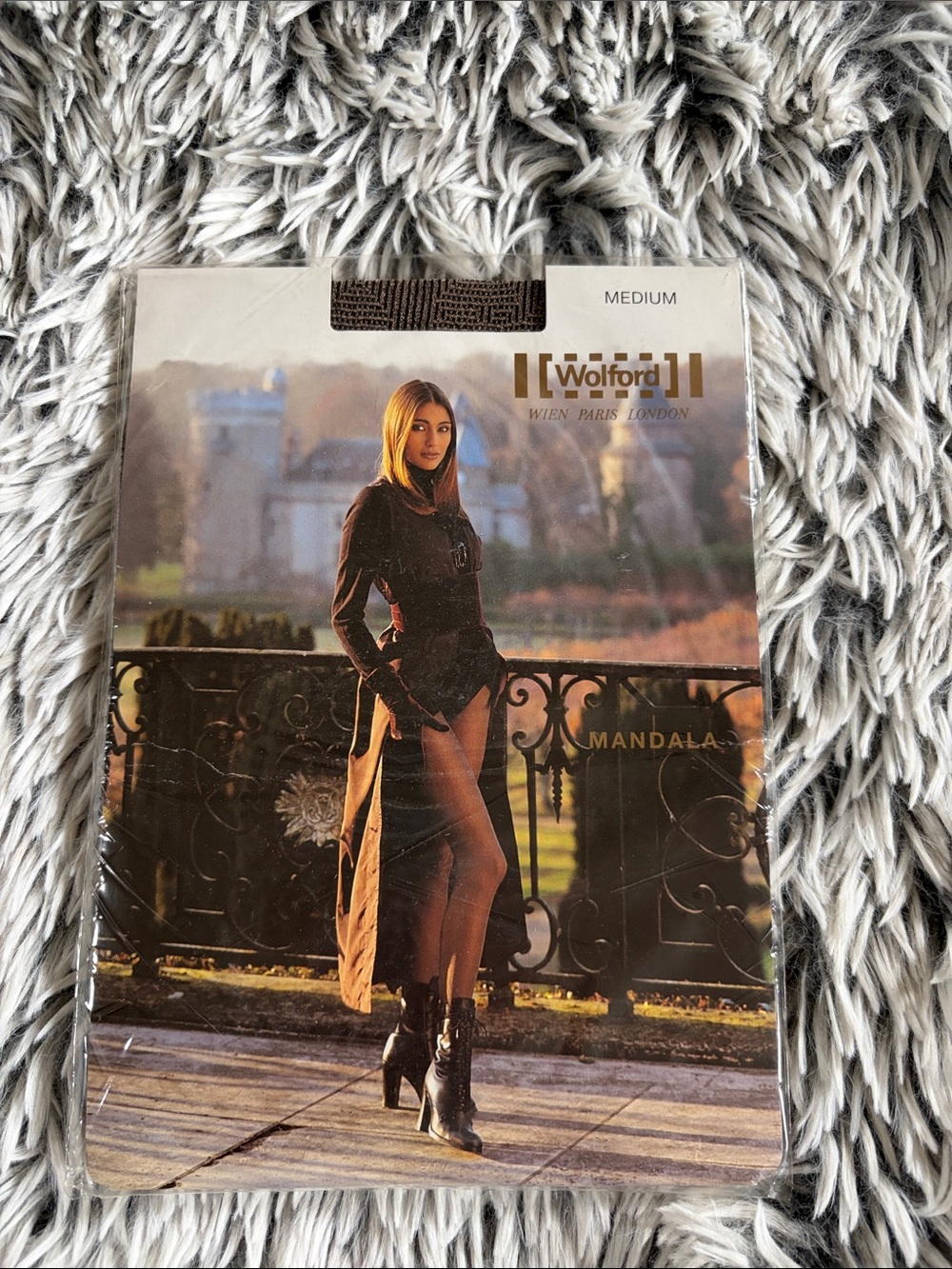 Wolford Mandala Sheer Tights in Gold-Chine, med